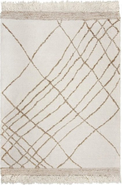 Flair Rugs Kurzflorteppich Astera in Beige-Natur mit High-Low-Effekt und Fransen, B/T: 200 x 300 cm - Bild 1