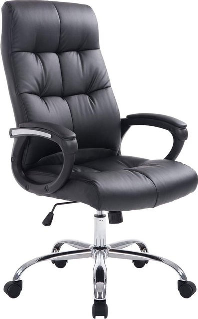 TPFLiving Bürostuhl Posan aus Kunstleder in Schwarz mit Armlehnen und Rollen, B/T/H: 71 x 63 x 126 cm - Bild 1