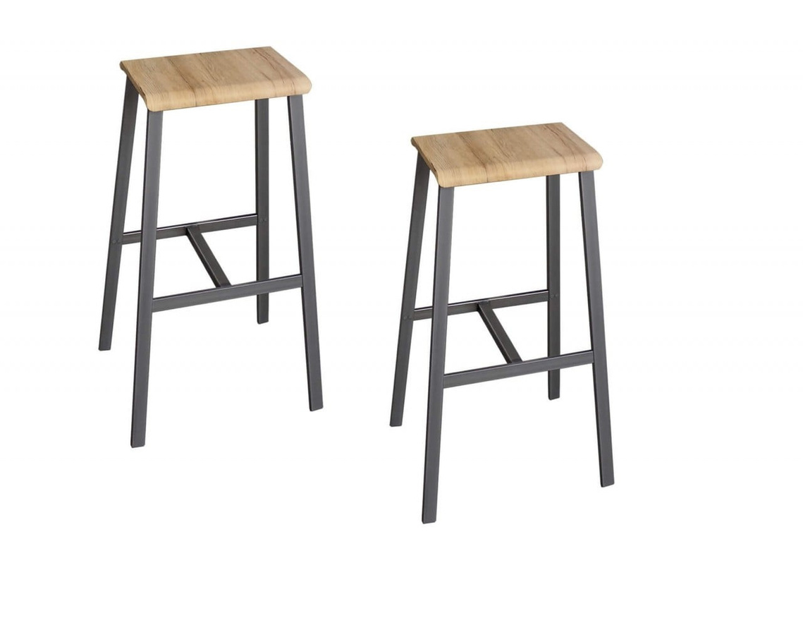 2er-Set Barhocker Meetingpoint von BIGBOXX im Industrial-Design, braun, matt - Bild 1