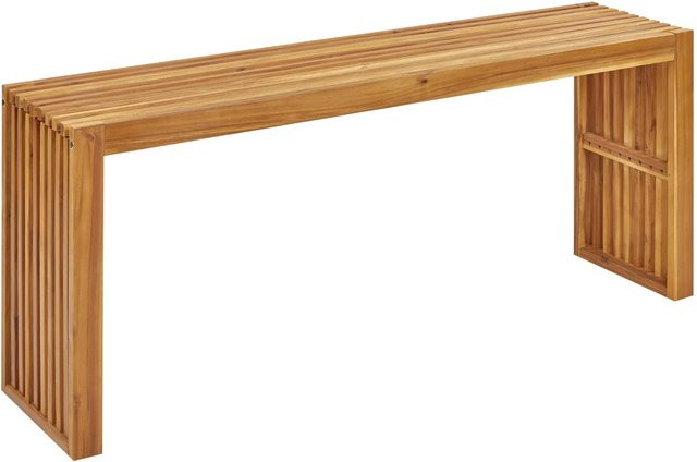Beliani Gartentisch BELLANO aus Akazienholz in Braun, B/T/H: 150 x 35 x 60 cm - Bild 1