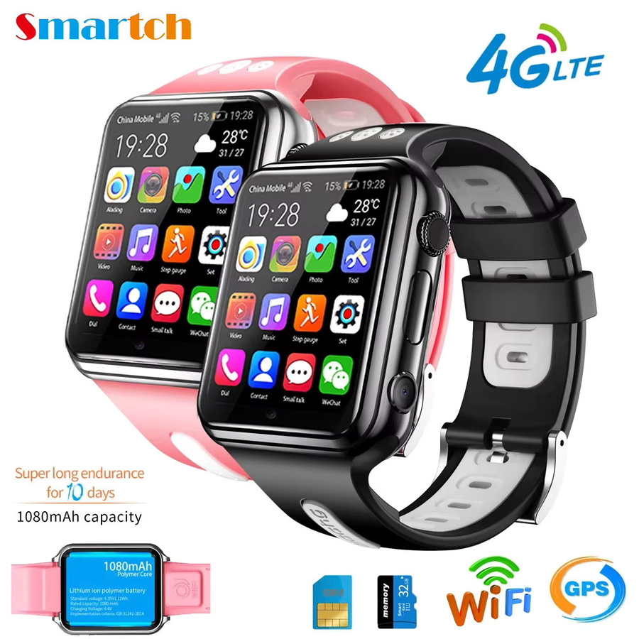 H1/W5 Smartwatch für Kinder mit 4G SIM-Karte, GPS-Ortung, WLAN und Android-System in Schwarz und Grau - Bild 2