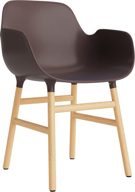 Normann Copenhagen Form Armlehnstuhl in Braun mit Holzgestell und skandinavischem Design - Bild 1