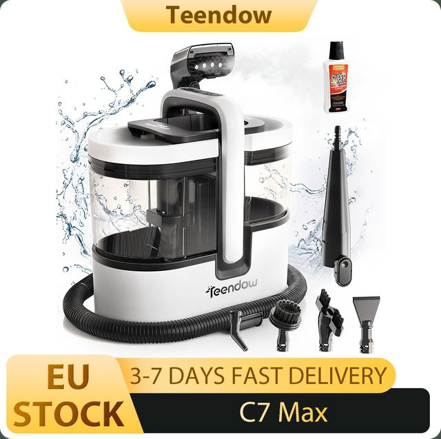Teendow C7 Max Teppichstaubsauger in Weiß mit 1800W Leistung, 16kPa Saugkraft, Dampfreinigungsfunktion und Doppel-Wassertanks (1600ml/1500ml) - Bild 1