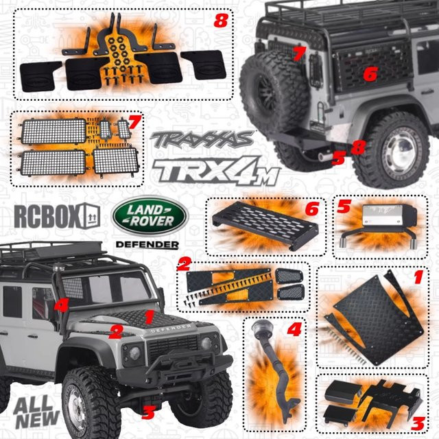 Traxxas TRX4M 1/18 RC Crawler, Zubehör, Metall, Schwarz - Bild 1
