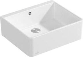 Villeroy & Boch Spülstein Einzelbecken C-plus aus Keramik in Weiß mit Ablaufgarnitur und Exzenter, Breite: 60 cm - Bild 1