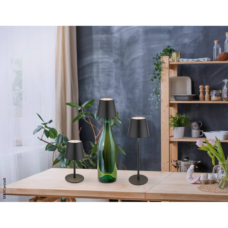 Tischleuchte Vannie von Globo Lighting in Schwarz, dimmbare LED-Tischlampe mit Touch-Funktion und Akku - Bild 4