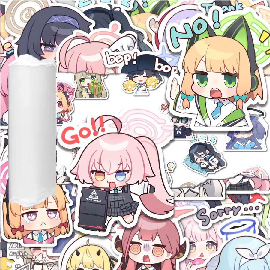 Thirty Blue Archive Anime Aufkleber Set mit bunten Emoticons für dein DIY Journal und dekoratives Zubehör - Bild 2