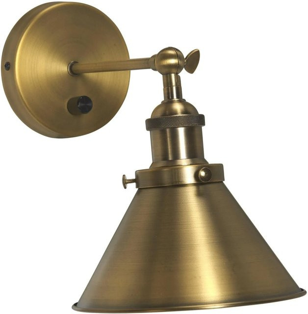 PR Home Anton Wandleuchte aus Metall in Gold und Antikmessing, dimmbar, E27 - Bild 1