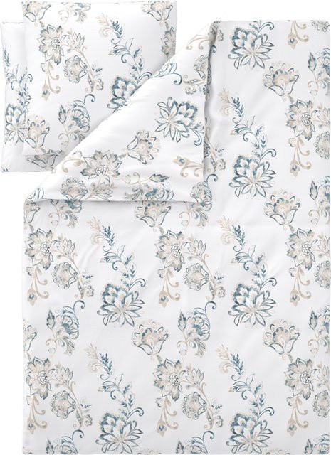 LIVARNO Mako-Satin Bettwäsche aus Baumwolle in Weiß, Set bestehend aus 1x Bettbezug und 2x Kissenbezug, B/T/H: 200 x 220 cm und 80 x 80 cm - Bild 1