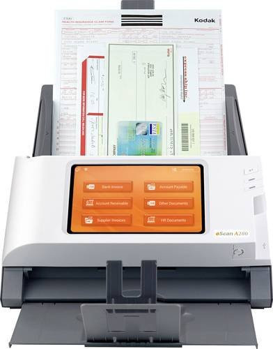 Plustek eScan A280 Enterprise Duplex-Dokumentenscanner mit WLAN, USB-A und Ethernet, 600 x 600 dpi, 20 Seiten/min, Farbe: Weiß, Breite: 21,6 cm, Länge: 167,6 cm - Bild 1