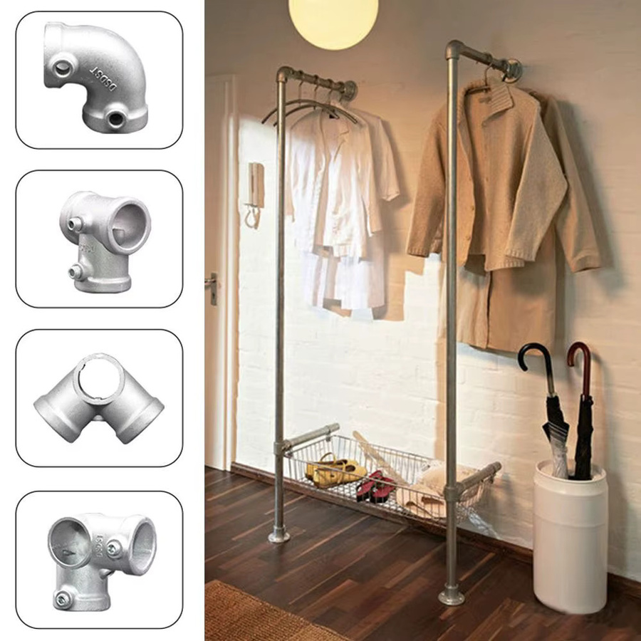 Rohrverschraubungsstecker und Rundrohrverbinder aus Aluminiumlegierung und Stahl in Silber, DN15 DN20 DN25 - Bild 2