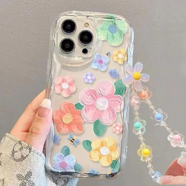 3D Blumenketten Lanyard Hülle für Samsung Galaxy S25 S24 S23 S22 S21 S20 Ultra Plus FE A55 A54 A34 A53 A52 A32 A15 A14 5G Cover in Multicolour - Bild 1