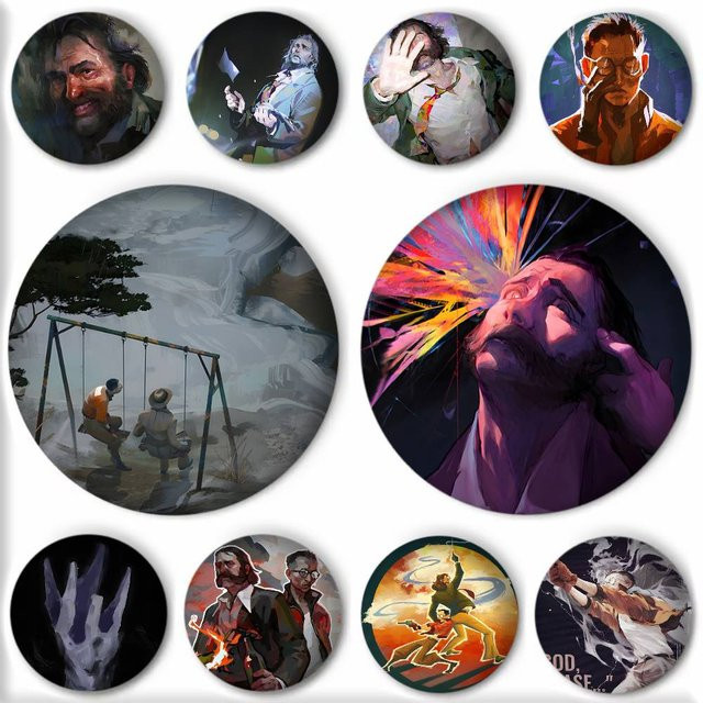 Brosche Disco Elysium Spiel Cartoon Stil, Emaille Pin - Bild 1
