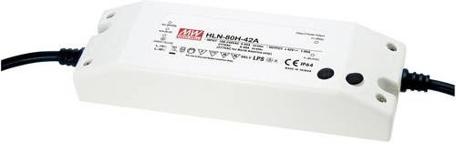 MEAN WELL HLN-80H-24A LED-Treiber, dimmbarer LED-Trafo in Weiß, Konstantspannung 14,4 - 24 V/DC, 81 W, 3,4 A, mit PFC-Schaltkreis und Überlastschutz - Bild 1