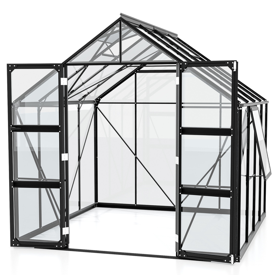 Vitavia Gewächshaus Olymp 6700 in Schwarz mit 3 mm ESG-Glas, B: 257 cm, T: 258 cm, Fläche: 6,7 m² - Bild 2