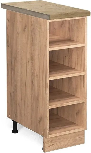 Vicco Küchenregal Fame-Line Offener Küchenschrank Goldkraft Eiche, Farbe: Braun, B/T/H: 30 x 15,72 x 82 cm - Bild 1
