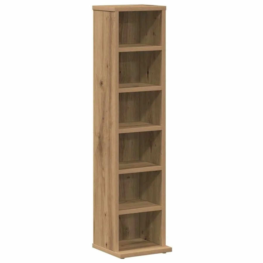 vidaXL CD-Regal in Artisan-Eiche aus Holzwerkstoff, B/T/H: 21 x 20 x 88 cm - Bild 2