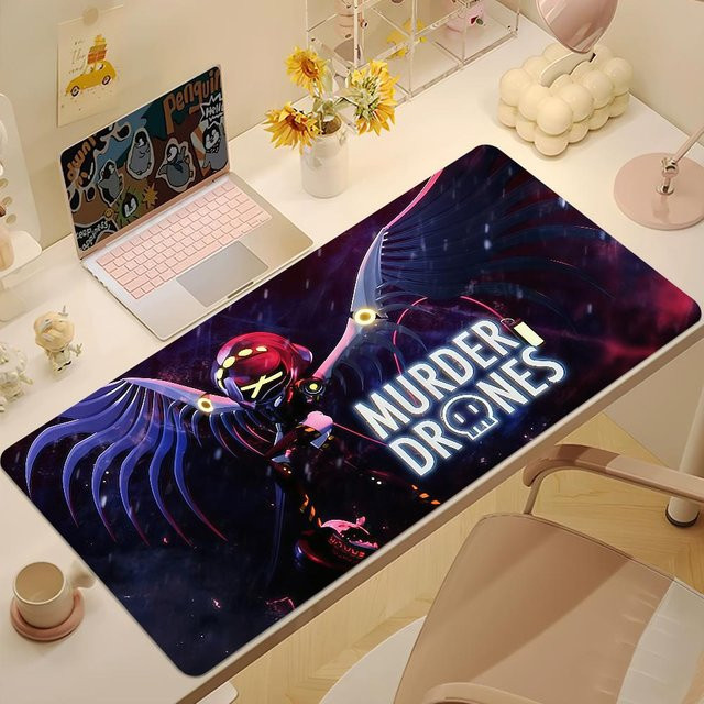 SywTwelve Mauspad Murder Drones Cartoon Design, rutschfest mit verstärkter Kante, B/T: 60 x 30 cm, multicolour - Bild 1