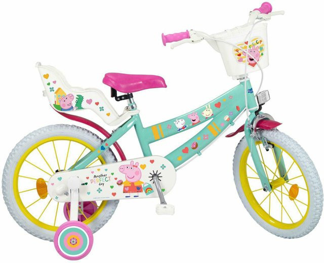Toimsa Bikes Kinderfahrrad Peppa Wutz, 16 Zoll, grün, für Mädchen, 5-7 Jahre - Bild 1