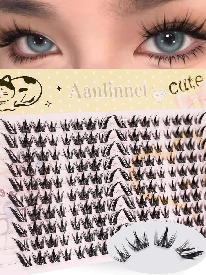 Anlinnet Falsche Wimpern, 20 Reihen, natürlich, Unisex - Bild 2