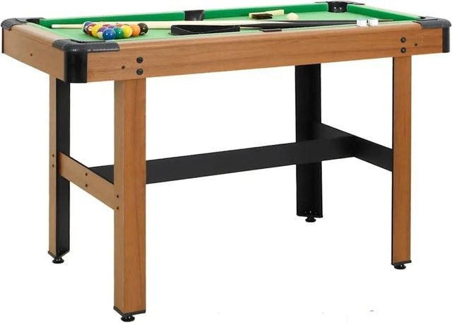 vidaXL Billardtisch 4 Fuß in Braun mit MDF und PVC, B/T/H: 122 x 61 x 76 cm - Bild 1