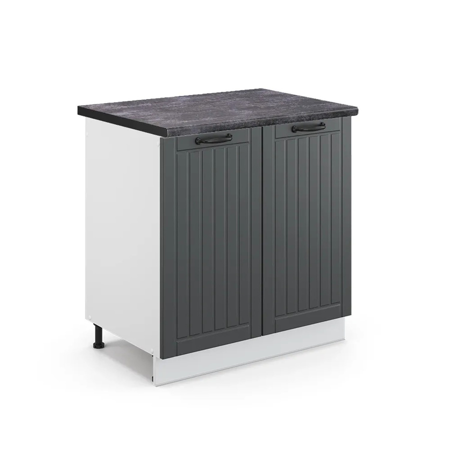 Vicco Spülenunterschrank Fame-Line in Anthrazit und Weiß im Landhausstil, B: 80 cm, H: 82 cm, T: 60 cm - Bild 2