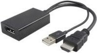 MicroConnect Videokonverter HDMI zu DisplayPort und USB-A in Schwarz (HDMDPP1) - Bild 1