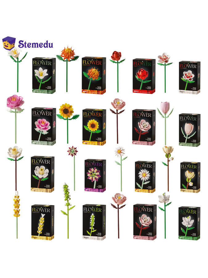 stemedu Simulation Bausteine Blumen Bouquet, Bunt / Mehrfarbig - Bild 4