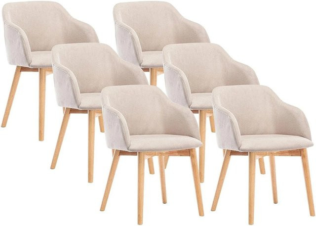 Vente-unique Stuhl Jelisa in Creme mit Stoffbezug, Breite: 54 cm, Tiefe: 54 cm, Höhe: 54 cm - Bild 1