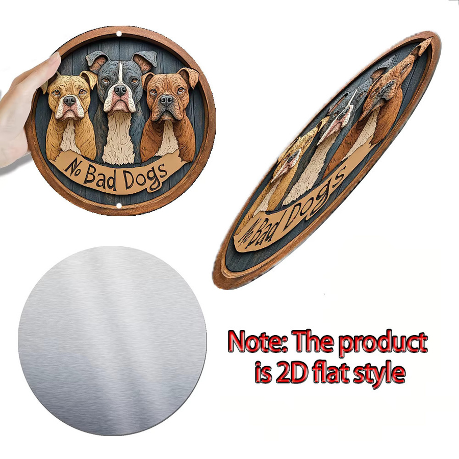 Rundes Boxer-Hundeschild aus Aluminium von Potdemiel, Mehrfarbig, Durchmesser: 20,32 cm - Bild 3