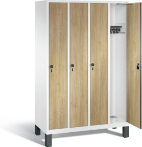 C+P Garderobenschrank Evolo in Eiche Sereno und Verkehrsweiß, H x B x T: 185 x 119 x 50 cm - Bild 1