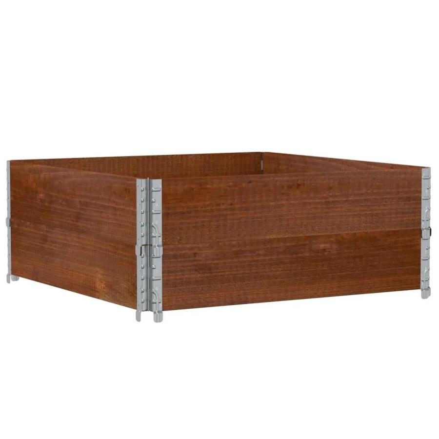 vidaXL Pflanzkasten aus Massivholz Kiefer in Braun, B/T/H: 100 x 100 x 41 cm - Bild 2