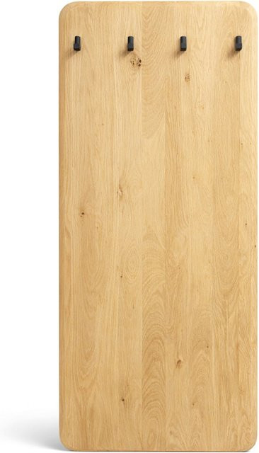 Garderobenpaneel AMD Möbel aus massiver Eiche Bianco, geölt, modern mit Haken, Breite: 60 cm, Höhe: 160 cm - Bild 1