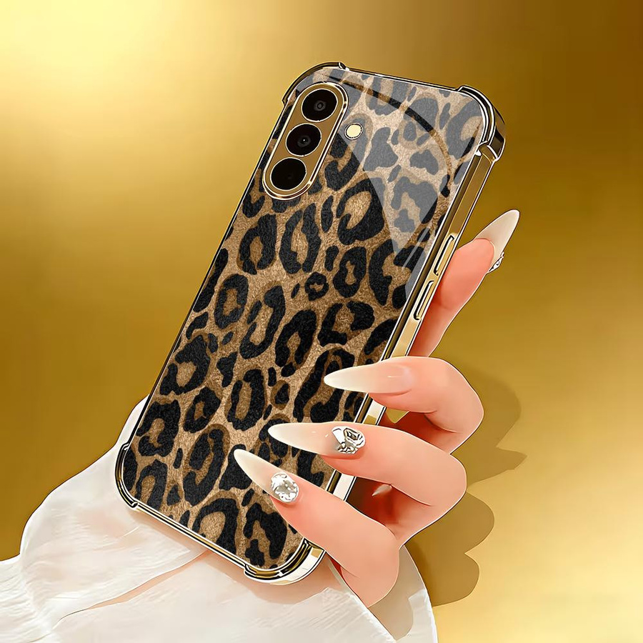 Stoßfeste Handyhülle aus Glas mit Leopardenmuster für Samsung Galaxy S26 S25 S24 S23 S22 S21 5G FE Ultra Plus in Multicolour - Bild 3