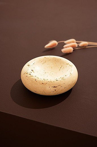 Moon Schale aus Travertin in Beige Durchmesser: 15 cm - Bild 1