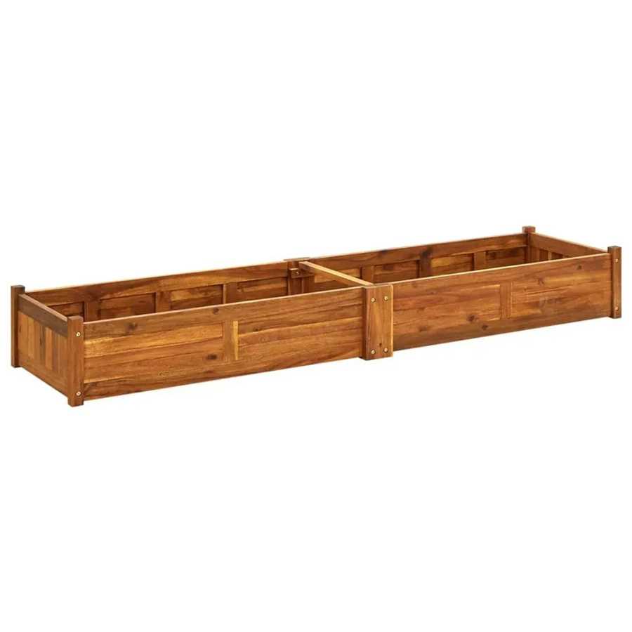 vidaXL Garten-Hochbeet aus geöltem Akazienholz in Braun, B/T/H: 200 x 50 x 25 cm - Bild 2