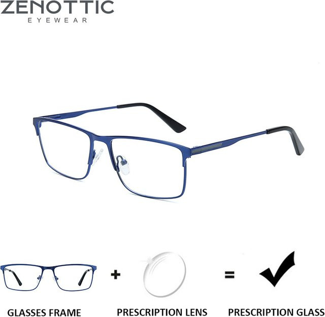 ZENOTTIC Korrektionsbrille, quadratisch, Vollrand, Metall, Herren - Bild 1
