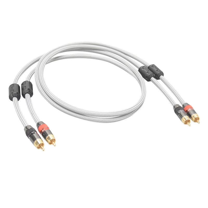 HIFIDIY LIVE Hi-Fi RCA-Audiokabel 2RCA-zu-2RCA in Grau mit 4N OFC Kern und unabhängiger Abschirmung (Paar) - Bild 2