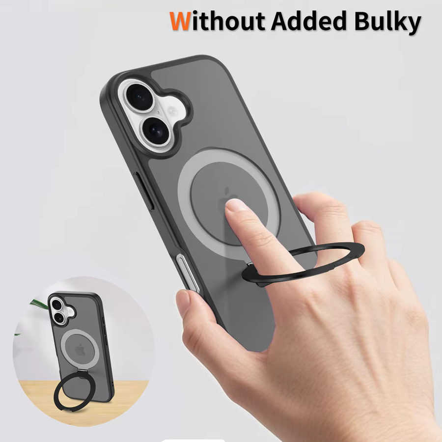 Kumonkey Handyhülle für iPhone 17 mit Ständer, MagSafe kompatibel, stoßfest und mattiert, Farbe: Transparent/Lila - Bild 6