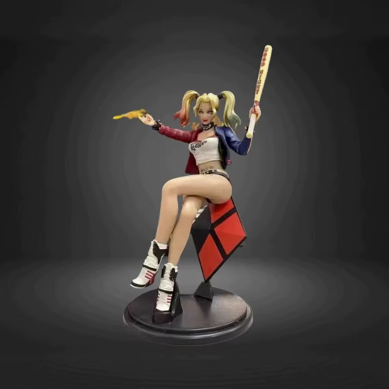 Bandai Harley Quinn Anti-Hero Anime-Figur aus Kunststoff in Sitzposition, mehrfarbiges Sammlerstück zur Dekoration - Bild 3