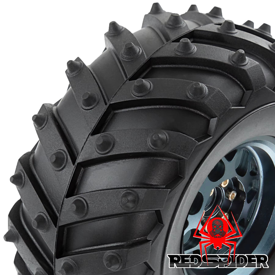 RS Metall 2,2 Beadlock-Räder und Crawler Monster Spike-Reifen, 4-teiliges Set, 1:10, Schwarz - Bild 3