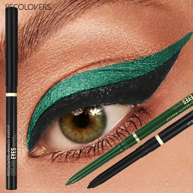 PECOLOVERS Eyeliner-Stift, wasserdicht, grün und schwarz, Unisex - Bild 1