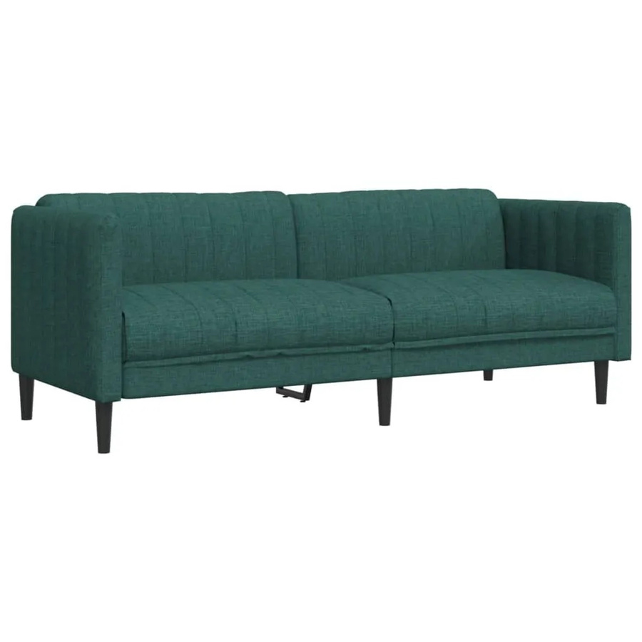 vidaXL 3-Sitzer Sofa Dunkelgrün mit Stoffbezug und Massivholzrahmen, Breite: 193,0 cm, Tiefe: 76,5 cm, Höhe: 74,5 cm - Bild 2