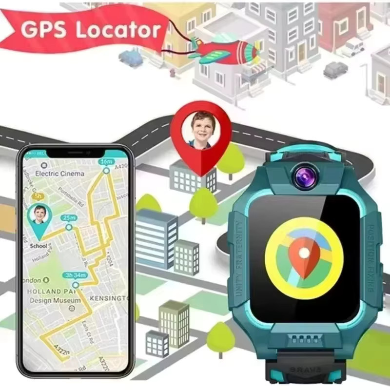 Lenovo 5G Kinder-Smartwatch in Schwarz mit GPS-Tracker, 8K Kamera, SOS-Notruf und SIM-Karten-Telefonfunktion, Android-kompatibel und wasserdicht - Bild 4