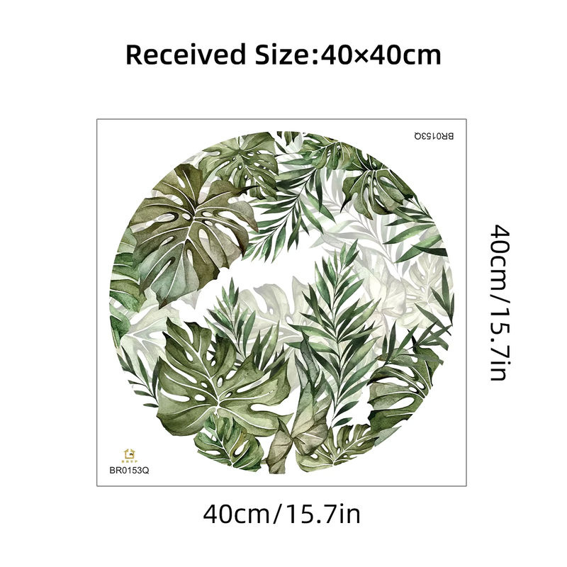 BRUP Wandaufkleber mit floralen Aquarell-Pflanzenblättern in Grün im Bohemian Design für Wohnzimmer, Schlafzimmer und Kinderzimmer - Bild 4