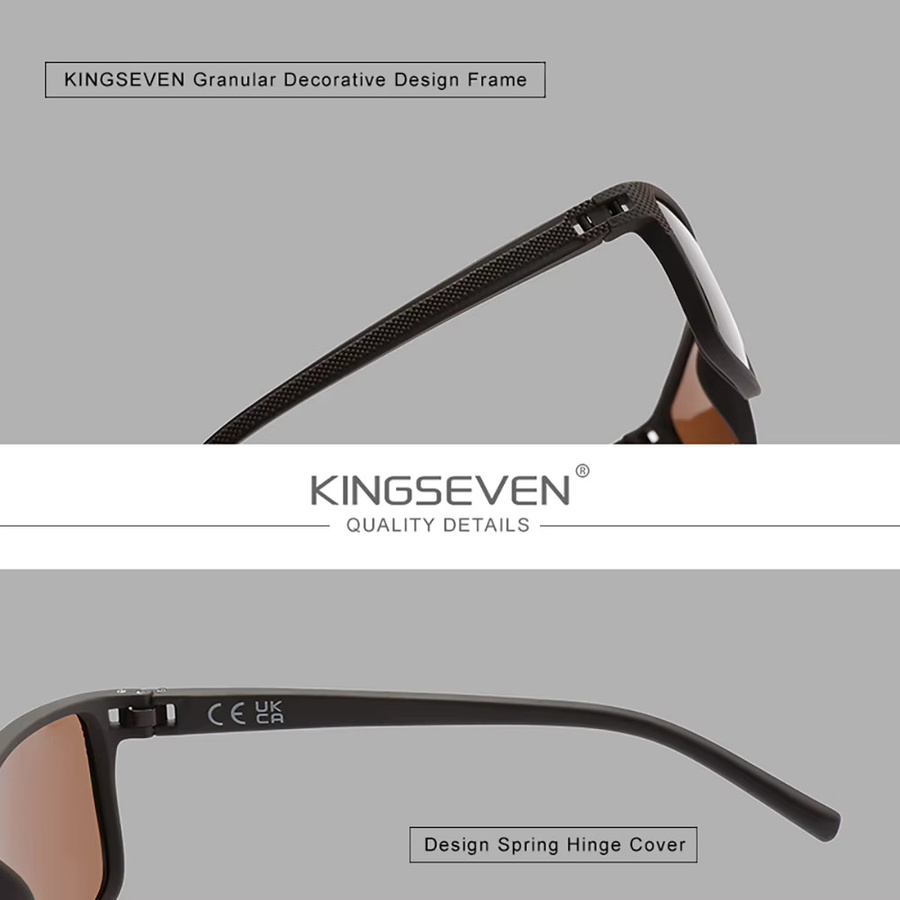 KINGSEVEN Sonnenbrille, Vollrand, Square, Kunststoff, black, Unisex, polarisiert - Bild 3