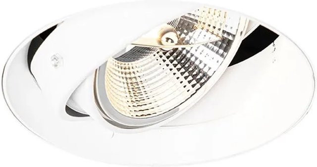 QAZQA Moderner Einbaustrahler Weiß Rund Randlos GU10 aus Aluminium dimmbar und verstellbar - Bild 1