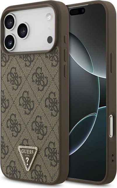 Guess MagSafe-Hülle für Apple iPhone 18 Pro Max und iPhone 17 Pro Max mit 4G Triangle Strass in Braun - Bild 1