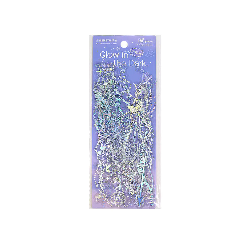 20 Stück Laser-Flash-Aufkleber in Multicolour als selbstklebende Stick-Etiketten für DIY-Scrapbooking und Bastelbedarf - Bild 4