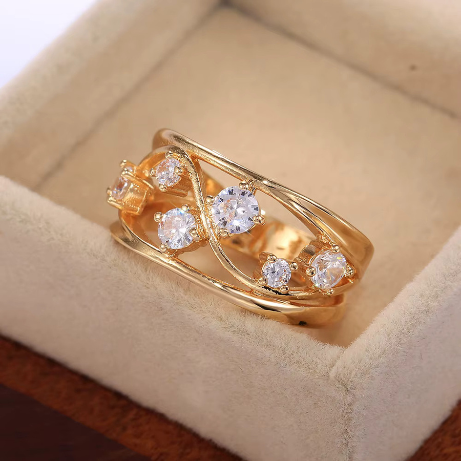 Huitan Trendy Ring, Gold, Zirkonia, Damen - Bild 2